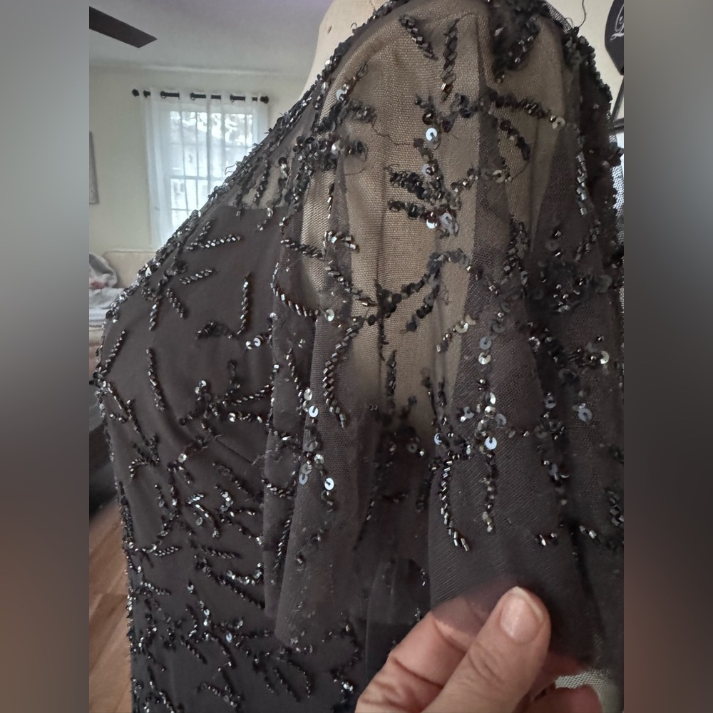 Cameron Blake Charcoal Sequence Dress! Stunning F… - image 4